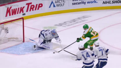 TBL@MIN: Trenin scores goal against Andrei Vasilevskiy