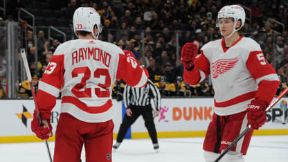 Lucas Raymond Moritz Seider firar tre år i NHL med Detroit Red Wings