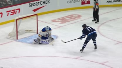 BUF@WPG: Luukkonen with a great save against Adam Lowry