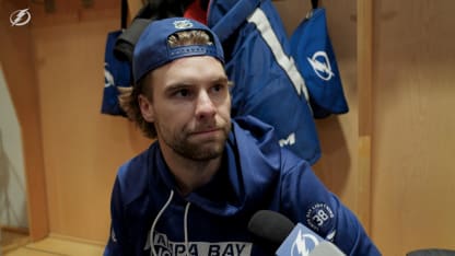 Brandon Hagel | Pregame at Toronto Maple Leafs