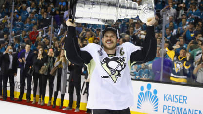Sidney Crosby #87 of the Pittsburgh Penguins celebrates with the Stanley Cup after their 3-1 victory to win the Stanley Cup against the San Jose Sharks in Game Six of the 2016 NHL Stanley Cup Final at SAP Center on June 12, 2016 in San Jose, California. (Photo by Bruce Bennett/Getty Images)