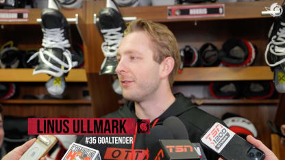 Linus Ullmark Pregame Media vs DET