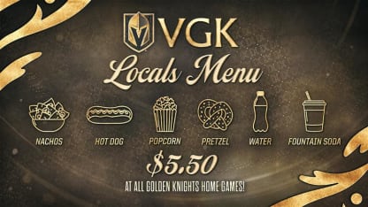 El nuevo "Menú Local VGK" ya está disponible para todos los partidos locales de VGK en el T-Mobile Arena.