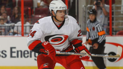 Right wing Sami Kapanen #24 of the Carolina Hurricanes skates on the ice during the pre-season NHL game against the Philadelphia Flyers at the RBC Center on September 27, 2002 in Raleigh, North Carolina. The Flyers won 5-1. (Photo by Dave Sandford/Getty Images/NHLI)