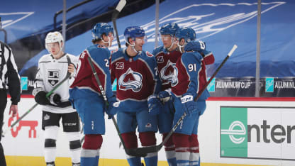 Nazem Kadri celebrate Los Angeles Kings 2021 March 14