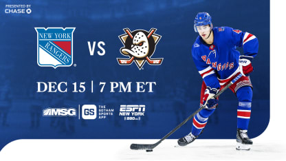 Rangers vs. Ducks: Pregame Notes | 12.15.25