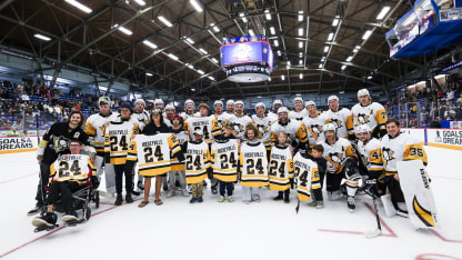 Hockeyville jerseys on ice after game