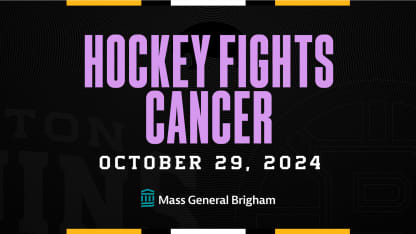 Bruins to Host Hockey Fights Cancer Night, Presented by Mass General Brigham, on October 29