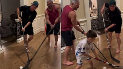 Alex Ovechkin Rasmus Sandin Washington Capitals ball hockey hallway