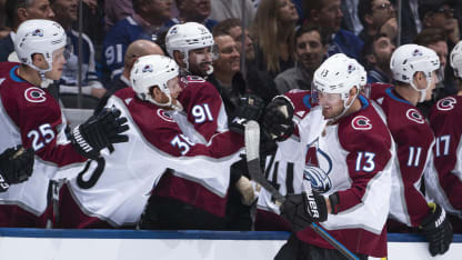 Valeri Nichushkin celebrate Toronto Maple Leafs 2019 December 4