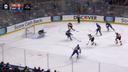 PHI@BUF: Luukkonen with a great save against Nikita Grebenkin