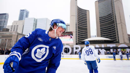 Maple Leafs outdoor practice dogs PWHL Toronto