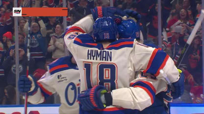 Leon Draisaitl with a Powerplay Goal vs. les Flames de Calgary