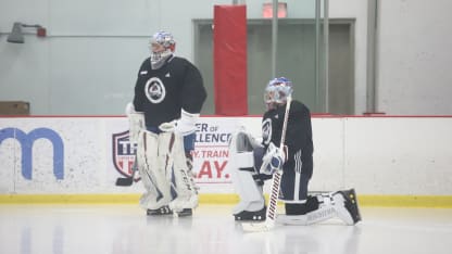 Pavel Francouz Philipp Grubauer Practice Goaltenders Training Camp Family Sports Center