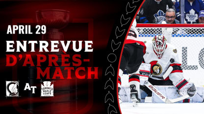 Linus Ullmark dispo médias d'après-match contre TOR