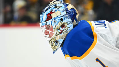 Ukko-Pekka Luukkonen #1 of the Buffalo Sabres in action during the game against the Pittsburgh Penguins at PPG PAINTS Arena on March 5, 2026 in Pittsburgh, Pennsylvania. (Photo by Joe Sargent/NHLI via Getty Images)