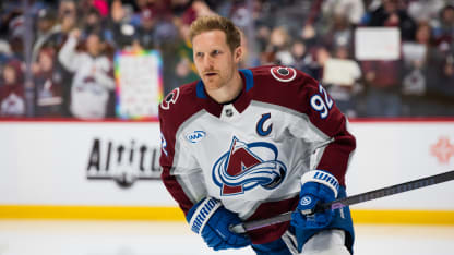 Gabriel Landeskog #92 of the Colorado Avalanche skates in warmups ahead of the game against the Los Angeles Kings at Ball Arena on December 29, 2025 in Denver, Colorado. (Photo by Ashley Potts/NHLI via Getty Images)