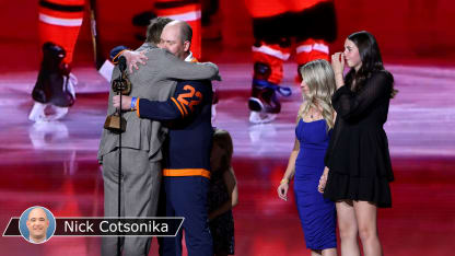 McDavid with Stelter family with badge