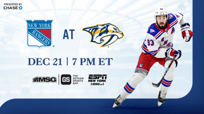 Rangers at Predators: Pregame Notes | 12.21.25