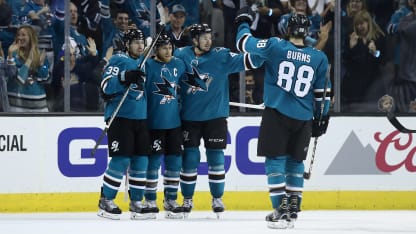 US HHOF Pavelski SJS with Couture Burns Hertl