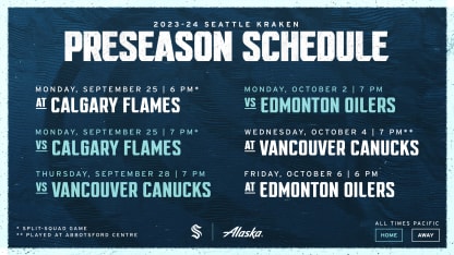 Seattle Kraken Announce 2023 23 Preseason Schedule