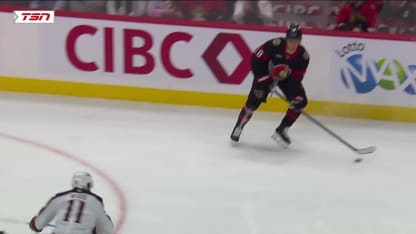 CBJ@OTT: Sanderson scores goal against Jet Greaves