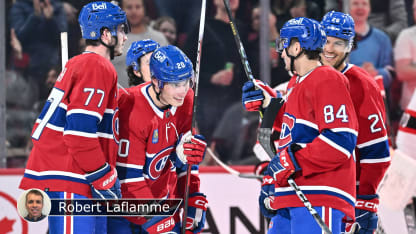 Canadiens Slafkovsky goal badge Laflamme