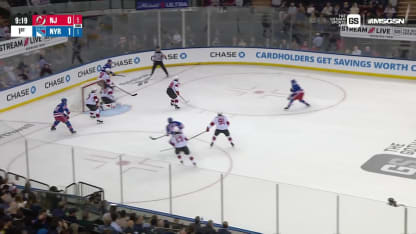 NJD@NYR: Markstrom with a great save against Gabe Perreault