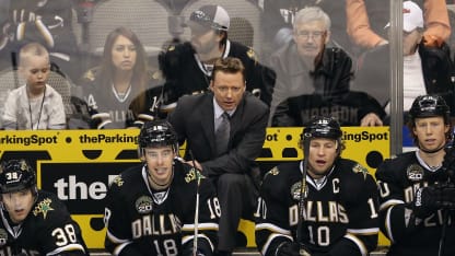 Head coach, Glen Gulutzan of the Dallas Stars at American Airlines Center on March 3, 2013 in Dallas, Texas. (Photo by Ronald Martinez/Getty Images)