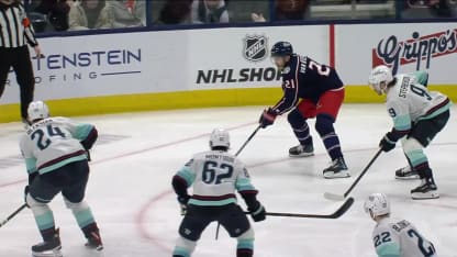 SEA@CBJ: Del Bel Belluz scores goal against Philipp Grubauer