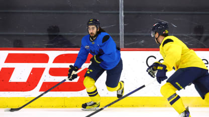 Mika Zibanejad #93 of Team Sweden skates during practice for the NHL 4 Nations Face-Off at CN Sports Complex on February 10, 2025 in Brossard, Quebec. (Photo by Vitor Munhoz/4NFO/World Cup of Hockey via Getty Images)