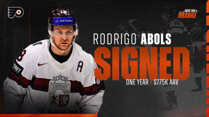 Flyers sign forward Rodrigo Abols to a one-year, two-way contract