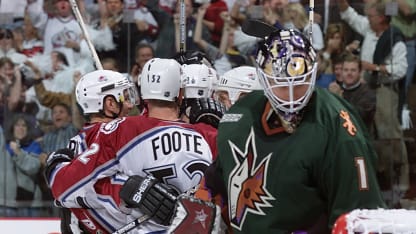 Adam Foote celebrate 2000 Playoffs Phoenix Arizona Coyotes
