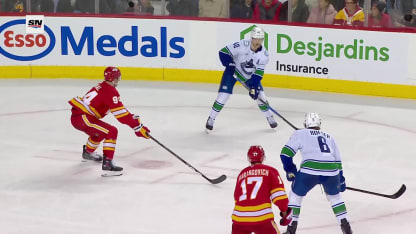 VAN@CGY: DeBrusk scores PPG against Dustin Wolf