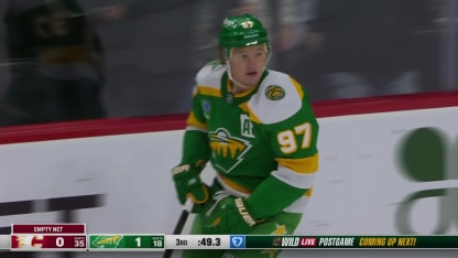 CGY@MIN: Kaprizov scores empty-net goal