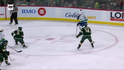 VAN@MIN: Hughes scores goal against Filip Gustavsson