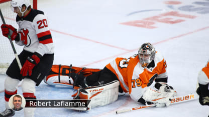 Hart Flyers vs Devils badge Laflamme