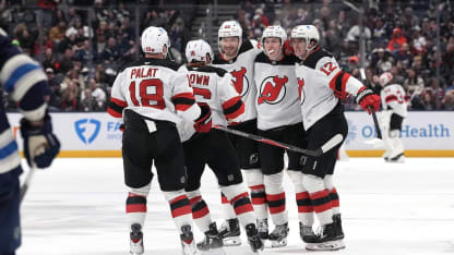 Devils score 3 goals in 1:56