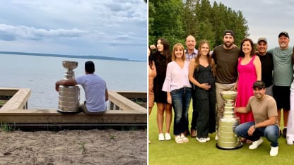 Michael Amadio takes Stanley Cup to lake community ice rink in Ontario