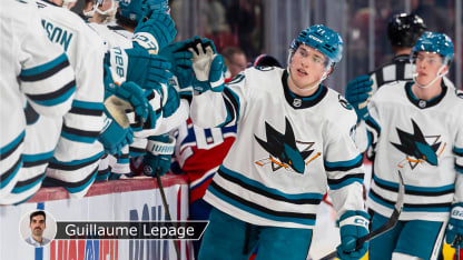 Sharks Canadiens Celebrini dominant