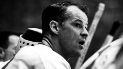 NEW YORK, NY - NOVEMBER 22: Gordie Howe #9 of the Detroit Red Wings sits on the bench during an NHL game against the New York Rangers on November 22, 1964 at the Madison Square Garden in New York, New York. (Photo by B Bennett/Getty Images)