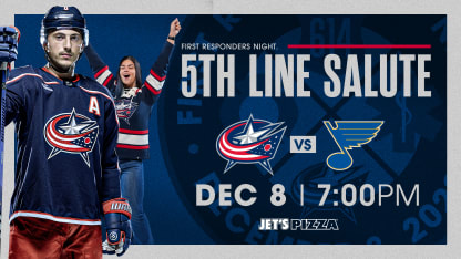 blue jackets to host first responders night december 8