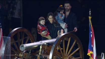 Meredith Gaudreau lights cannon pregame