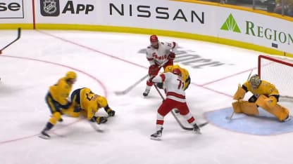 CAR@NSH: Drury scores goal against Juuse Saros