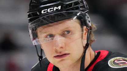 Jan Jenik #14 of the Ottawa Senators skates against the Winnipeg Jets at Canadian Tire Centre on February 26, 2025 in Ottawa, Ontario, Canada. (Photo by Chris Tanouye/Freestyle Photography/Getty Images)