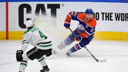 Connor McDavid #97 of the Edmonton Oilers skates against Miro Heiskanen #4 of the Dallas Stars in the second period of Game Six of the Western Conference Final of the 2024 Stanley Cup Playoffs at Rogers Place on June 2, 2024, in Edmonton, Alberta, Canada. (Photo by Leila Devlin/Getty Images)