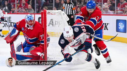 Struble vs CBJ badge Lepage