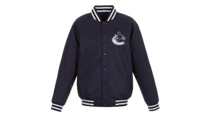 Men's Vancouver Canucks JH Design Navy Front Hit Poly Twill Jacket