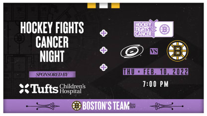 Bruins to Host Hockey Fights Cancer Night on February 10