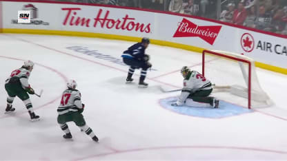 MIN@WPG: Barron scores goal against Jesper Wallstedt